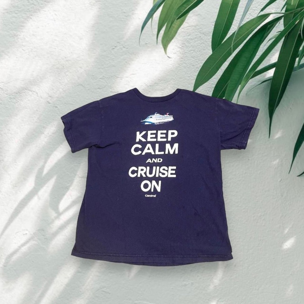 Vtg Summery Cotton/Poly Relaxed Fit Cruise Ship Motif Tee